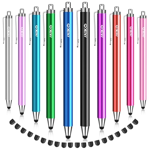 Stylus Pens for Touchscreens,MEKO 10 Pack Thin Rubber Tip Stylus Replaceable Tip Feature Bundle W/ 20 Pcs Replacement Tips for iPad iPhone Tablets Smartphone&All Touch Screen Devices(10 Stylus+20Tips) - color: multicolored