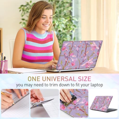 12 12.1 13 13.3 14 15.4 15.6 Inch Laptop Skin Decal, Laptop Skins Stickers Decals for Notebook PC, Universal Reusable Vinyl Laptop Cover Sticker, Waterproof Art Protector I Purple Bird Cute - color: Purple Bird Cute