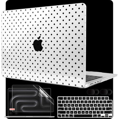 MEEgoodo Case for MacBook Pro 16 inch 2026 2024 2023 2021, Laptop Hard Shell Compatible with M5 M4 M3 M2 M1 Pro/Max Chip, Fit Model A3429/A3428/A3403/A3186/A2991/A2780/A2485, Poka Dot Black - color: Poka Dot Black