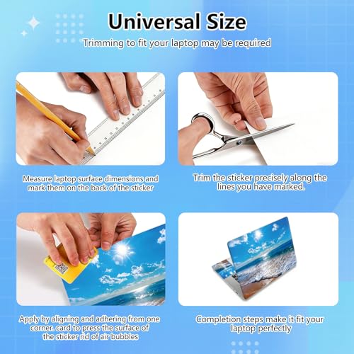 Universal Laptop Skin Sticker Decal for 11.6”12" 13" 13.3" 14" 15" 15.4" 15.6" Reusable Waterproof Scratch-Scratch Resistant Protective Vinyl Laptop Notebook Skin Stickers - Sun and Beach - color: Sun and Beach