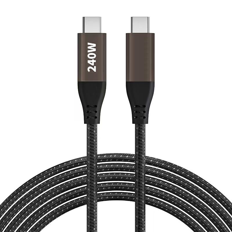 240W 6.6ft Dual USB-C PD3.1 Fast Charging Cable,E-Marker Smart Chip, Compatible with Laptops/Phones/Tablets/Switch