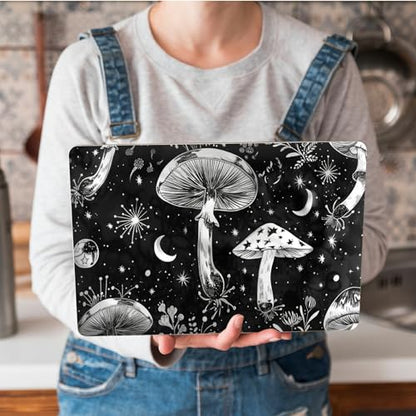 Universal Laptop Skin Sticker with 2 Wrist Pad Skins, Waterproof Scratch Resistant Vinyl Laptop Cover Decal, Cut to Fit for 11–15.6 Inch MacBook HP Dell Lenovo, Mushroms Night - color: Mushroms Night