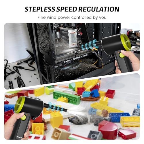 Compressed air Duster Electric, Computer air Blower Gun, air Blower for Computer Keyboard, Cordless air Duster, for Cleaning Camera Toys Greenery Computer Keyboard, etc（Brushless Motor）