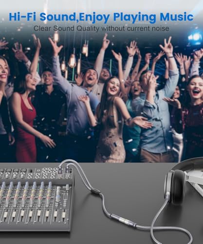 1/4" Splitter Cable 2 Feet/60CM,Microphone Splitter 1 Female to 2 Male TRS 1/4 inch Splitter 6.35mm Stereo Female Plug to Dual 6.35mm Male-Grey - size: 2ft/60CM-1PACK, style: 1/4" Splitter 1 Female to 2 Male