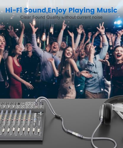 1/4" Splitter Cable 2 Feet/60CM,Microphone Splitter 1 Female to 2 Male TRS 1/4 inch Splitter 6.35mm Stereo Female Plug to Dual 6.35mm Male-Grey - size: 2ft/60CM-1PACK, style: 1/4" Splitter 1 Female to 2 Male