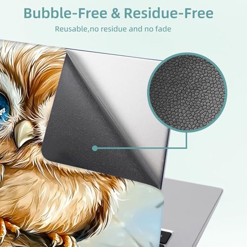 Universal Laptop Skin Decal, 3-Piece Vinyl Protector for 12 13 14 15.6" Notebook, Waterproof Anti-Scratch, Easy Trim & Bubble-Free Finish, Cute Baby Owl - color: Cute Baby Owl