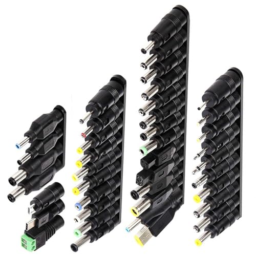 41PCS Power Adapter Tips DC5.5x2.1mm 5.5x2.5mm Connector Kits for Laptop Charger Supply Convert Plug Jacks Notebook Repair Accessories
