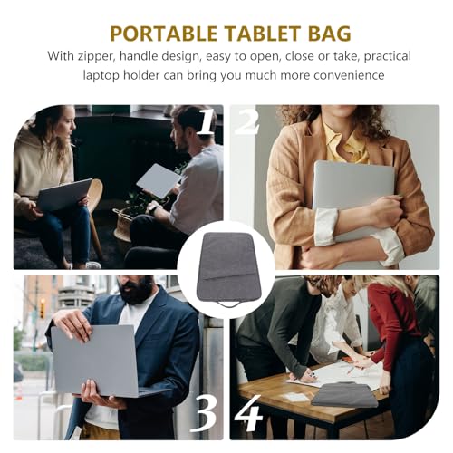 OSALADI Sturdy Laptop Bag and Tablet Carrier for 15.6 Inch with Shockproof Protection, Lightweight Computer Sleeve Briefcase for Travel and Business, Dark Gray