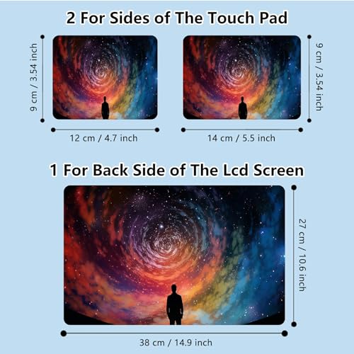 Universal Laptop Skin Sticker with 2 Wrist Pad Skins, Waterproof Scratch Resistant Vinyl Laptop Cover Decal, Cut to Fit for 11–15.6 Inch MacBook HP Dell Lenovo, Interstellar Universe - color: Interstellar Universe