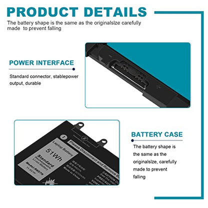R8D7N 4GVMP 1V1XF Laptop Battery Compatible with Dell Precision 3540 M3550 Latitude 5400 5410 5500 5510 Inspiron 7590/7591/7791 2-in-1 Series P80F P80F001 P84F H82T6 0C5GV2 W8GMW 0W8GMW 0R8D7N - size: 7.13*3.78*0.28inch R8D7N
