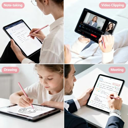 Stylus Pen for iPad 6-11th Gen 2X Fast Charge, Palm Rejection-Pink | Tilt Sensitivity, USB-C Charge, Compatible with 2018-2026 Apple Pencil iPad Pro 11/12.9/13, Air 3/4/5/M2/M3/M4, mini 5/6/7 - color: Pink