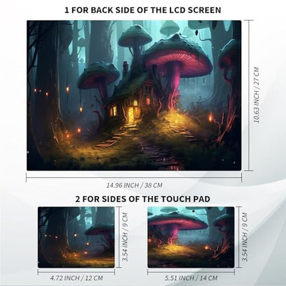 Universal Laptop Skin, DIY Cut-to-Fit Vinyl Cover Compatible with HP, Dell, Lenovo, Mac (13.3" to 15.6"), Anti-Scratch, No Residue & Bubble-Free Protective Decal Sticker, Fairy Mushroom House - color: Fairy Mushroom House