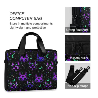 MNSRUU Laptop Bag for 15.6 inch Black Gothic Bats - color: Cat Th0040