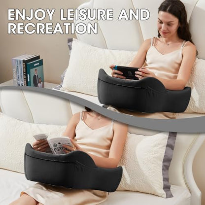 cooloo8 Lap Desk, Reading Pillow, Laptop Pillow for Lap, Portlands Portable Desk Pad for Bed, Couch, Car (Black)