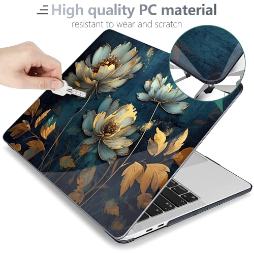 Batianda LumiArt Case for MacBook Pro 13 inch 2020 2022, Blooming Flowers | Fits Model A2338 M2 M1 A2251 A2289,1.2mm Slim Lightweight Hard Shell Cover, Scratch Resistant,4-in-1 Accessories Bundle - color: Blooming flowers