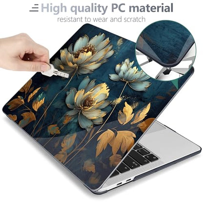 Batianda LumiArt Case for MacBook Pro 13 inch 2020 2022, Blooming Flowers | Fits Model A2338 M2 M1 A2251 A2289,1.2mm Slim Lightweight Hard Shell Cover, Scratch Resistant,4-in-1 Accessories Bundle - color: Blooming flowers