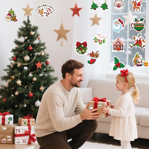 100 Pcs Christmas Stickers by Taeekiy,Cute Happy Holiday Stickers for Water Bottles,Laptop,Phone Etc.Winter Xmas Stickers for Adults Boys Girls - color: Christmas Stickers