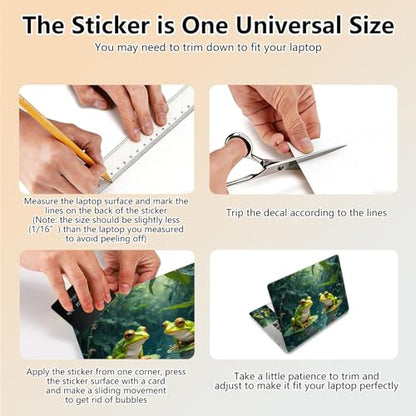 Laptop Skin Sticker Decal 15.6 Inch,12 13 13.3 14 15 15.6 in Laptop Netbook Skins for Notebook,Art Decal Removable Waterproof Scratch Resistant,Universal Vinyl Cover,Cute Frog Green - color: Cute Frog Green