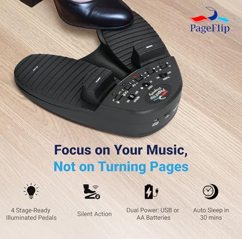 PageFlip Dragonfly Bluetooth/USB 4-Pedal Controller, PFDRAGONFLY01 - style: Dragonfly
