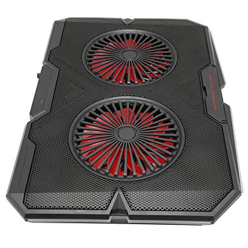 RGB Laptop Pad with Dual Silent Fans, Gaming Laptop Cooler Stand with 7 s Height Adjustment, 2 USB Ports and RGB ing for 14in to 17in Lap, y Panel