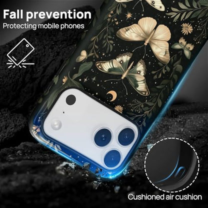 CARLOCA Case for iPhone 17 Pro Max,Gothic Dark Butterfly Design Hybrid Dual Protection Soft TPU Hard PC Shockproof Anti Scratch Men & Women Stylish Protective Phone Case - color: Gothic Dark Butterfly, size: iPhone 17 Pro Max
