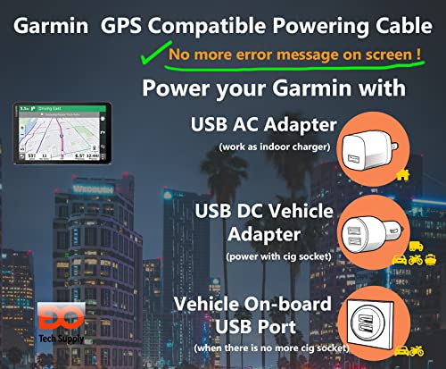 EDOTech 6 Ft Mini USB Car Charger Power Cord for Garmin Nuvi Drive DriveSmart DriveAssist DriveTrack RV Auto Handheld Navigation GPS TA20 Compatible