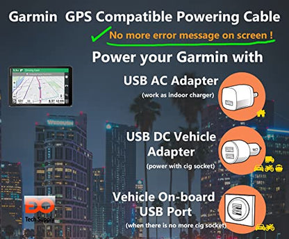 EDOTech 6 Ft Mini USB Car Charger Power Cord for Garmin Nuvi Drive DriveSmart DriveAssist DriveTrack RV Auto Handheld Navigation GPS TA20 Compatible