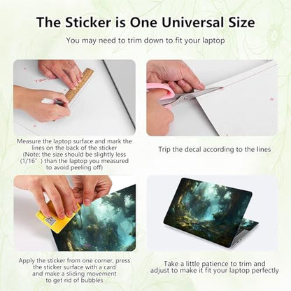 Laptop Skin Sticker Decal, Universal Reusable Vinyl Laptop Cover for 12" 13" 13.3" 14" 15" 15.4" 15.6" Notebook PC, Waterproof Scratch-Resistant with 2 Wrist Pads, Easy to Apply & Remove,Art Forest - color: Art Forest