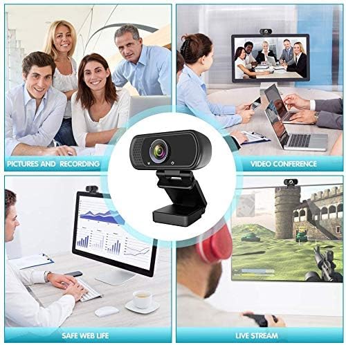 ZIQIAN 1080P Webcam with Microphone, USB Web HD Camera for PC, Laptop&Mac | 110° Wide Angle Computer Webcam with Privacy Cover & Tripod, Streaming Webcam for Zoom, Twitch, Teams, YouTube, Plug & Play - color: Black