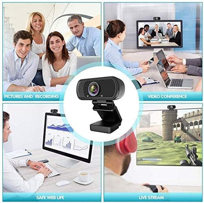 ZIQIAN 1080P Webcam with Microphone, USB Web HD Camera for PC, Laptop&Mac | 110° Wide Angle Computer Webcam with Privacy Cover & Tripod, Streaming Webcam for Zoom, Twitch, Teams, YouTube, Plug & Play - color: Black