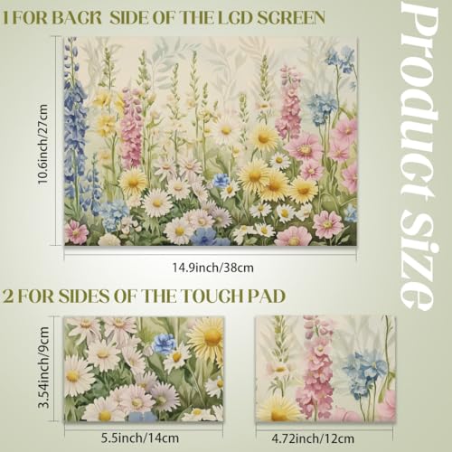 SUPERDANT Laptop Skin Sticker Watercolor Flower Laptop Decals Personalized Universal Notebook Computer Wrap Vinyl Skin Stickers Cover Art Decal Removable 12-15.6 Inch Waterproof Scratch-Resistant Gift