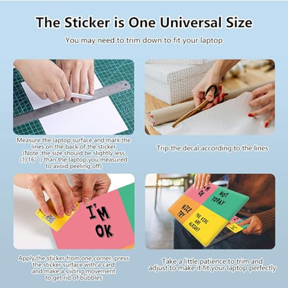 Universal Laptop Skin Sticker with 2 Wrist Pad Skins, Waterproof Scratch Resistant Vinyl Laptop Cover Decal, Cut to Fit for 11–15.6 Inch MacBook HP Dell Lenovo, Quote Words - color: Quote Words