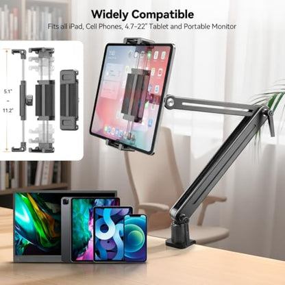 Jakeko Magnetic Portable Monitor Stand 15.6" - up to 16" 18.5" 22 inch Tablet Holder for iPad VESA Mount 75mm for Desk Adjustable Foldable 360° Swivel (Up to 16.5'') - size: Up to 16.5''