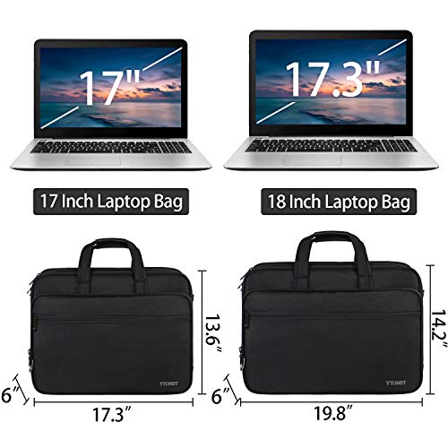 Ytonet Laptop Briefcases for Men, 17 Inch Expandable Briefcase Computer Bags Leather Messenger Bag for Men, 15.6 Inch Vintage Briefcase with Padded Laptop Compartment
