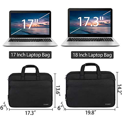 Ytonet Laptop Briefcases for Men, 17 Inch Expandable Briefcase Computer Bags Leather Messenger Bag for Men, 15.6 Inch Vintage Briefcase with Padded Laptop Compartment