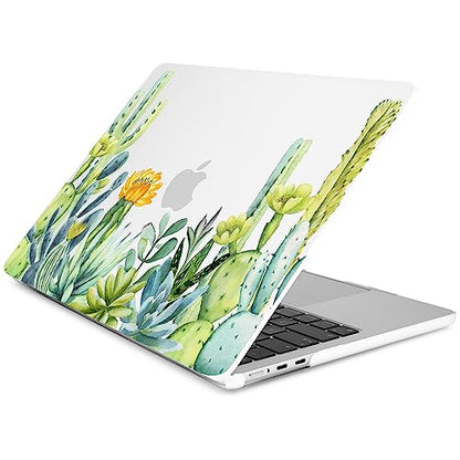 Batianda Case for MacBook Air 15" with M5 M4 M3 M2 Chip, Green Cactus | 4-in-1 Set with Watercolor Cactus Design, Lightweight Slim Hard Shell Protection For Students, Travelers and Nature Lovers - color: Cactus