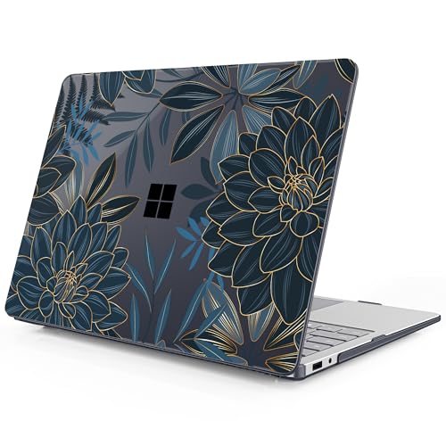 Mektron Printed Case for 2025 Microsoft Surface Laptop Windows 11 Copilot+ PC Surface Laptop 13 inch Touchscreen Display Cover Fits Model 2095, Dahlia Flower C035 - color: Dahlia Flower C035
