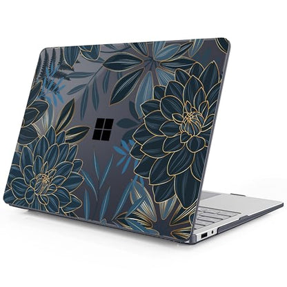 Mektron Printed Case for 2025 Microsoft Surface Laptop Windows 11 Copilot+ PC Surface Laptop 13 inch Touchscreen Display Cover Fits Model 2095, Dahlia Flower C035 - color: Dahlia Flower C035