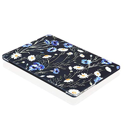 Case for MacBook Air 13-inch Laptop M5 M4 M3 M2 A3449 A3240 A3113 A2681 2026-2022 Release with Touch ID, 3D Effect Matte Black See Through Hard Cover&Keyboard Cover, Floral Pattern - color: Yellow Black