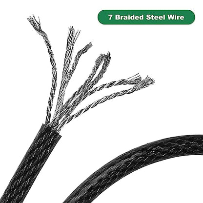 33 ft x 1/2" Heavy Duty Cut-Proof Security Cable, Kayaking & Outdoor Equipment - size: 33 FT