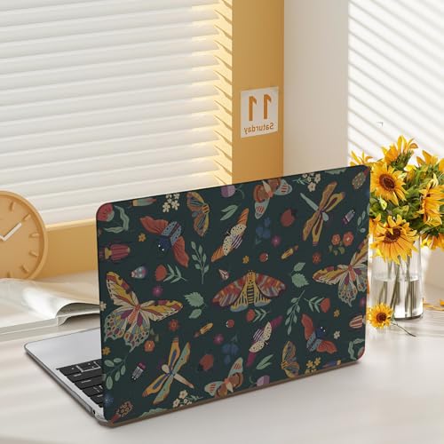 iCasso for M5 MacBook Air 13 inch Case 2026 2025-2022 M4 M3 M2 Model A3449 A3240 A3113 A2681, Sturdy Protective Hard Shell Case for Mac Air 13.6", Keyboard Cover + Screen Protector,Green Butterfly - color: Butterfly Green