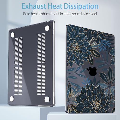 Mektron Case for 2026 MacBook Neo 13-inch A18 Pro chip A3404 Laptop Cover with 13-inch (Diagonal) Liquid Retina Display+ Keyboard Cover+ Screen Protector, Dahlia Flower C035 - color: Dahlia Flower C035