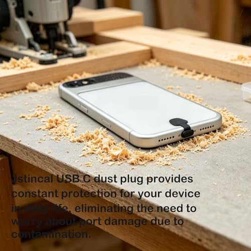 USB C Dust Plugs, 10 Pack Anti-Lost USB Type C Port Covers with Cleaning Kit for iPhone 15/16/17, Samsung, Pixel, MacBook, Android Phones-ompatible with All Phone Cases