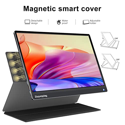 Dopesplay Portable Monitor for Laptop with Touchscreen, 15.6" FHD 1080P Second Laptop Monitor Extender with 5000mAh Battery for Laptops, MacBook, Phones, PS4/5, Xbox, Switch (NO Touch on iPhone)