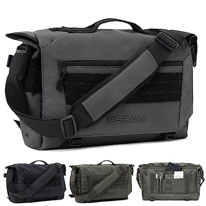 Messenger bag Laptop bag Briefcase Molle system Tactical style Detachable shoulder strap Shoulder Bags - color: Grey