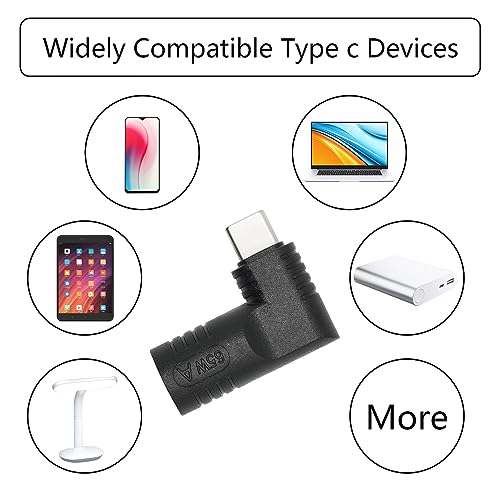 Right Angle DC 7909 to USB C Connector Adapter, 90 Degree PD 65W DC 7.9mm x 0.9mm to USB Type C Male Plug Power Charge Adapter for Laptop, Phone - Black - style: DC 7909 to USB Type c
