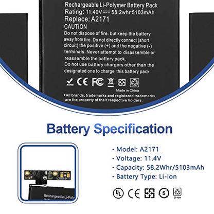 ANTIEE A2159 A2289 A2338 Battery Replacement, A2171/ A1713 Battery for MacBook Pro 13-Inch 2019 2020 (M1) EMC 3301 3456 3578 MUHN2 MUHP2 MUHQ2 MUHR2 MXK62 MYDA2 MYD82 MYD92 MYDC2 MXK52 MXK32 MXK72 - size: 11.3*4*0.16inch A2171