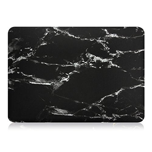 UESWILL Marble Pattern Smooth Hard Shell Case Cover Compatible with MacBook Air 11 inch (A1465/ A1370) + Microfibre Cleaning Cloth, (Black/White) - color: Pattern-marble Black White, size: MacBook Air 11"