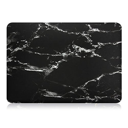 UESWILL Marble Pattern Smooth Hard Shell Case Cover Compatible with MacBook Air 11 inch (A1465/ A1370) + Microfibre Cleaning Cloth, (Black/White) - color: Pattern-marble Black White, size: MacBook Air 11"