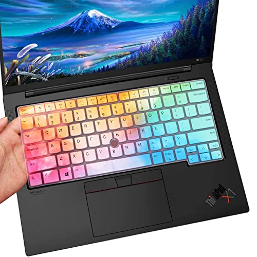 i-Tensodo Keyboard Cover for Lenovo Thinkpad x1 Carbon Gen 11/10 14 inch, ThinkPad T14 Gen 4/Gen 3, T14s Gen 3, ThinkPad L14/ P14s Gen 3, ThinkPad X1 Yoga Gen 8/7-Colorful - color: Colorful